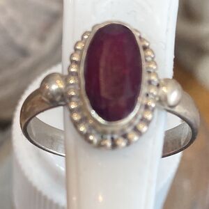 Genuine ruby, and sterling silver ring🌺